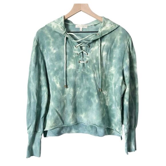 LoveShackFancy Bevan Hoodie Celadon Hand Dyed 100% Cotton Size Small - Picture 1 of 5
